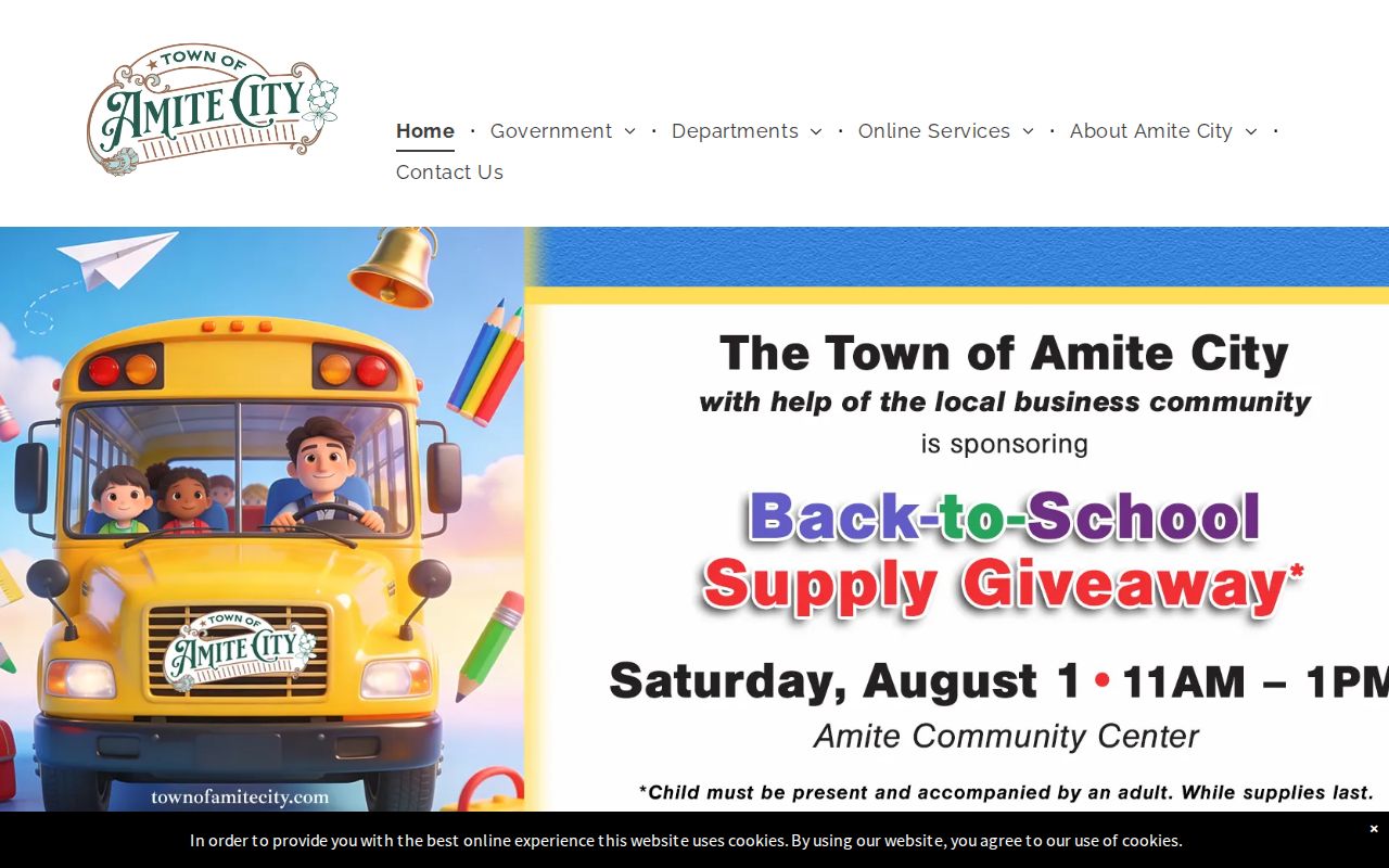 Amite criminal records routing through the Town of Amite City homepage