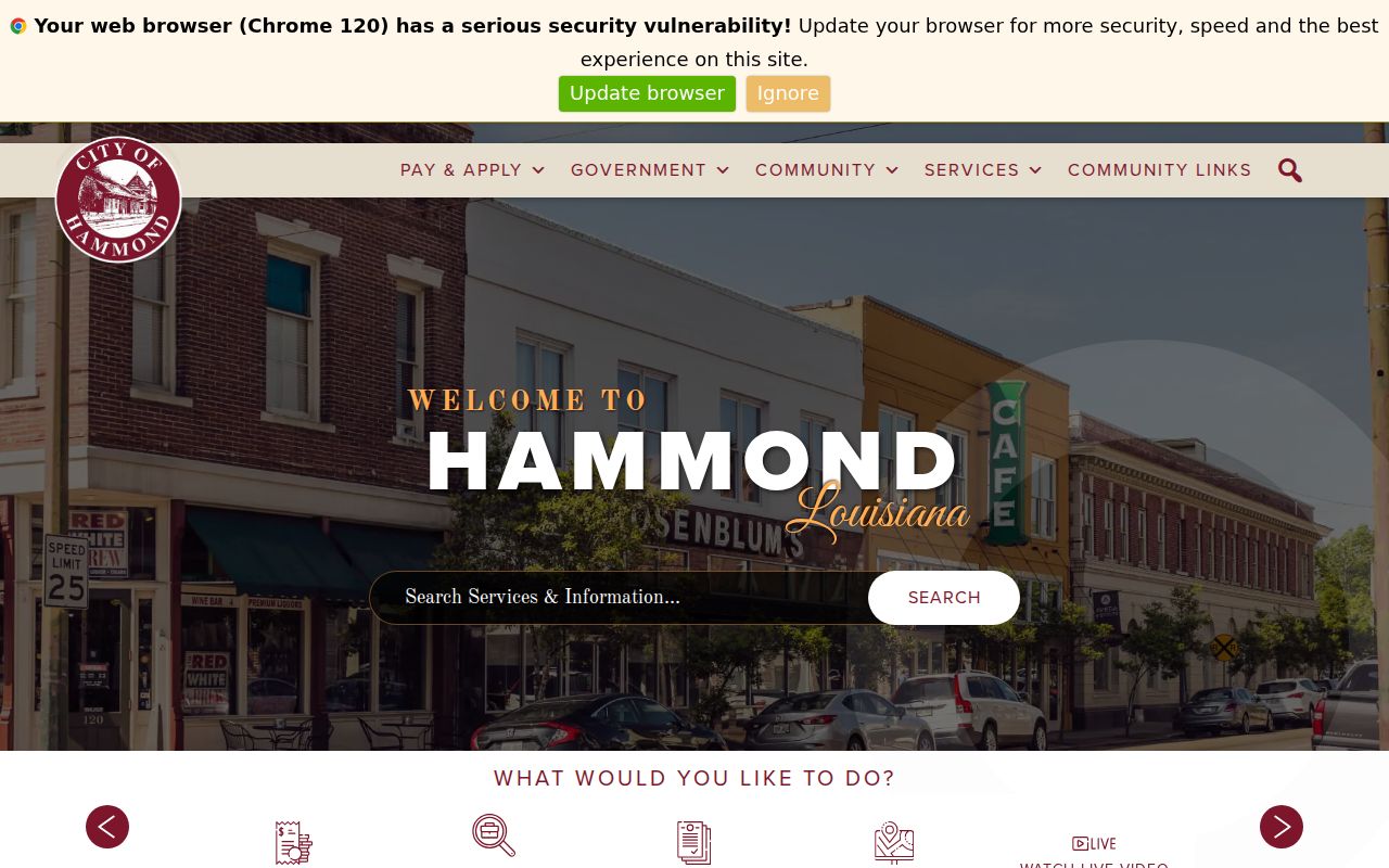 Hammond criminal records access through the official city department gateway