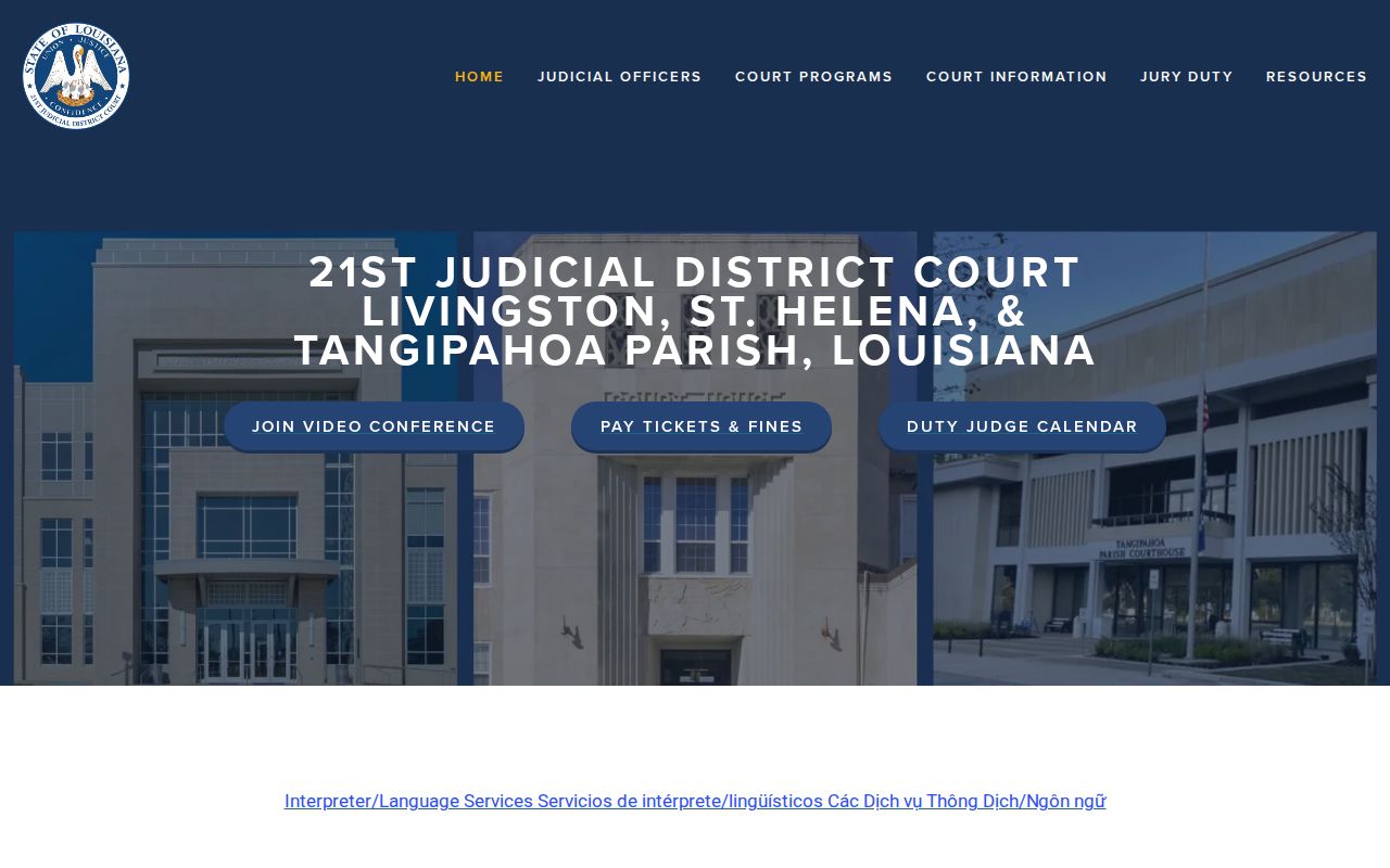 Tangipahoa Parish criminal court records at the Twenty-First Judicial District Court
